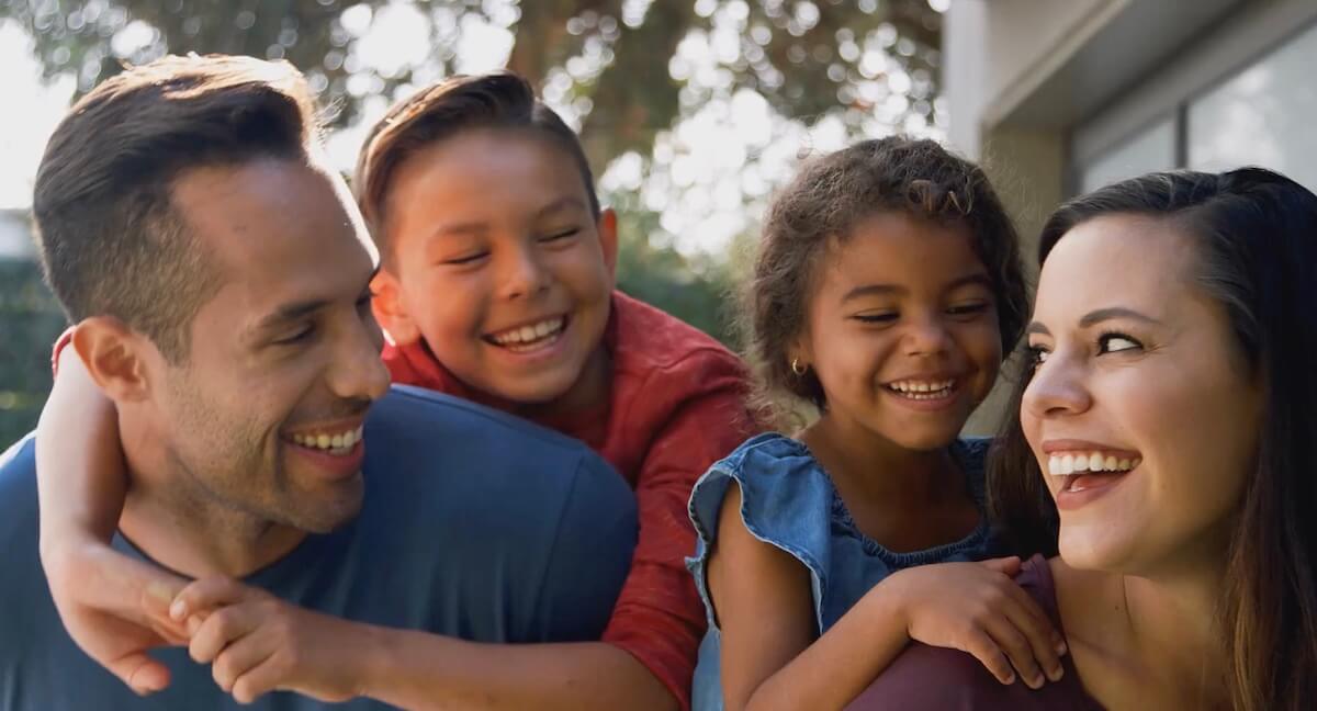 happy family with orthodontics